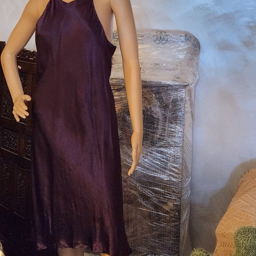 Vintage 90s Limited "crushed" eggplant slip dress